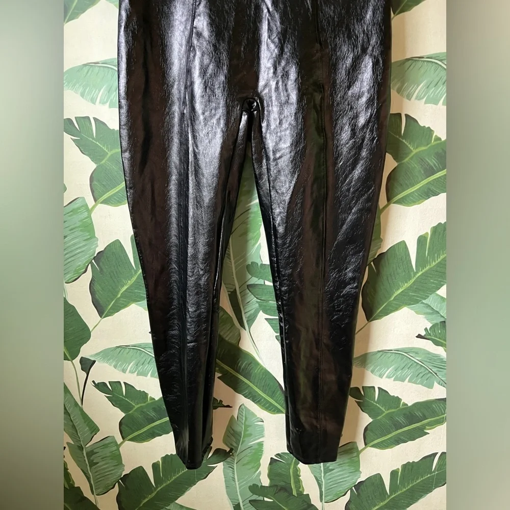 Spanx Womens Black Faux Leather Leggings XL - Picture 4 of 9